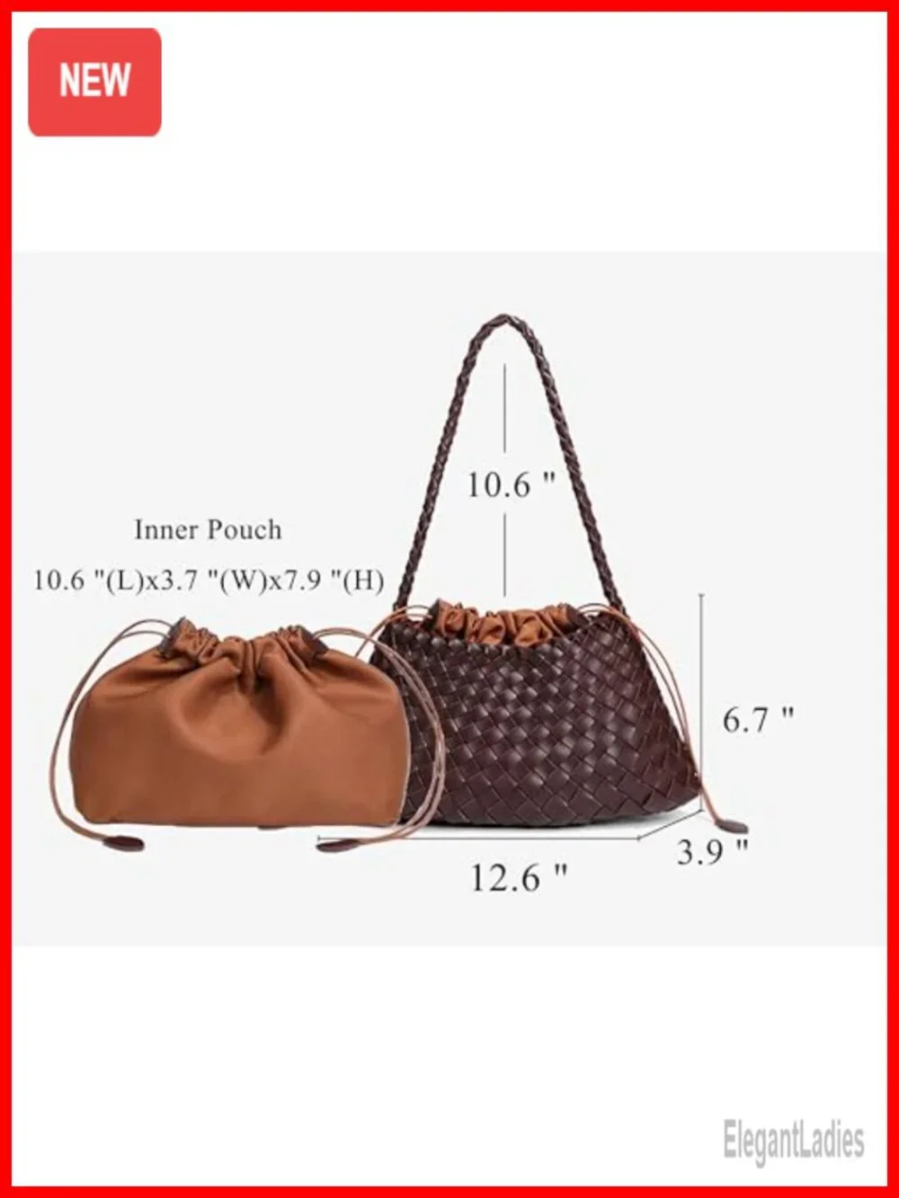 Suede Woven Hobo Bag Faux Leather Tote Shoulder Purse